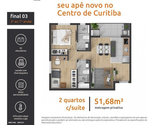 Imagem 14 de 15 de Apartamento Para Venda Em Curitiba, Centro, 1 Dormitório, 1 Suíte, 1 Banheiro, 1 Vaga - Ap0251_1-2173679