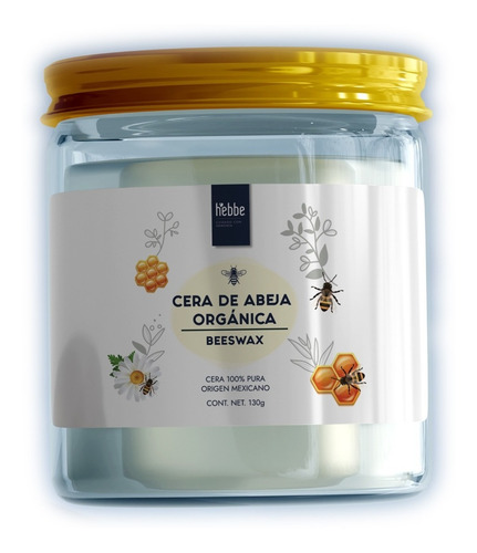 Imagen 1 de 7 de Cera De Abeja Natural En Frasco De Vidrio Grado Cosmético