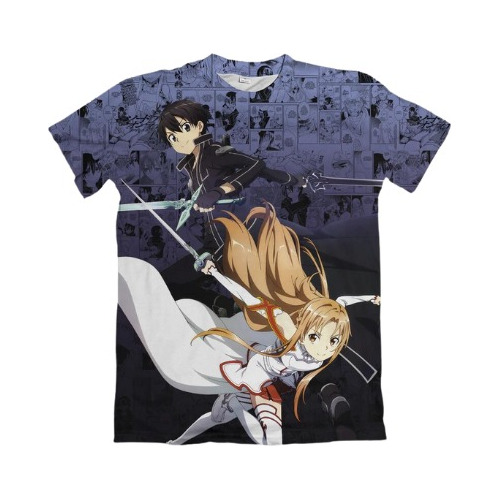 Camisa Camiseta Anime Sword Art Online Kirito E Asuna