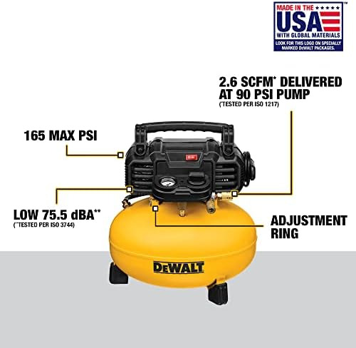 Compresor De Aire Tipo Panqueque Dewalt, 6 Galones, 165 Psi
