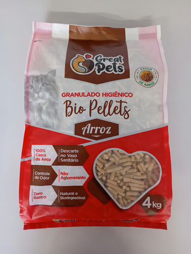 Kit C/ 4un Granulado Bio Pellets Casca De Arroz 4kg