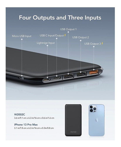 Cargador Portable Power Bank 26800mah Usbc 3a High-speed