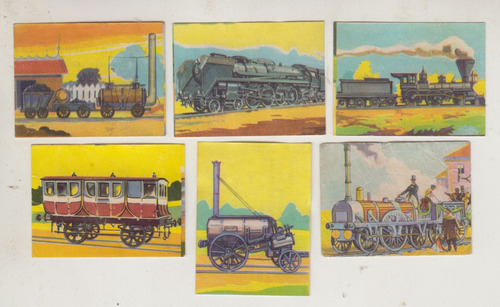 1957 Antiguos Ferrocarriles 6 Tarjetas Unicas Album Uruguay