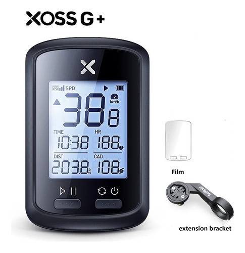 Ciclocomputador Xoss GPS G+ pantalla LCD de 0.046m color negro