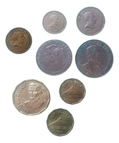 8 Moneda Uruguay 1953 A 1989 Monedas Uruguayas Numismática (Usado)