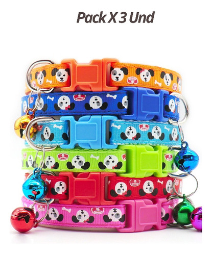 Collar Con Campana Para Perros Pequeños Gatos Mascotas 