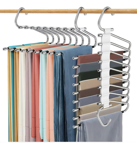 2pcs Gancho Pantalones Organizador Multiple Ahorra Espacio