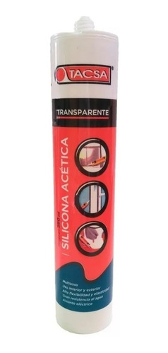 Sellador Silicona Acética Transparente Cartucho 280 Ml Tacsa