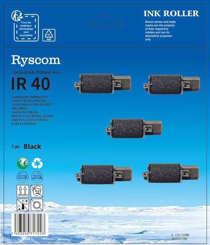 Kit 5 Rodillos Entintador Ir40 Compatible Con Casio Sumadora