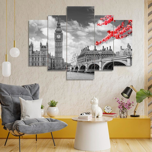 Cuadros Poliptico Ciudades Londres Vintage (110x80 Cm)