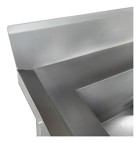 Tampo Pia Aço Inox 1 Cuba 50x40x25 Esq. 120x70 Md2856