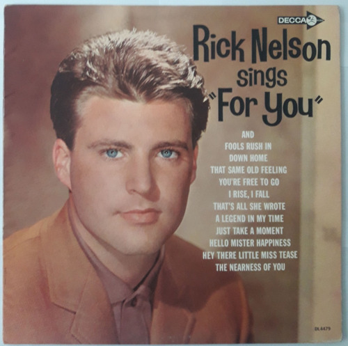 Lp Vinil (vg+/nm) Rick Nelson Sings  For You  Ed Us 1963 Mo