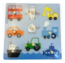 Comprar Juego Encastre Puzzle Vehículos Montessori Madera Ltf Shop