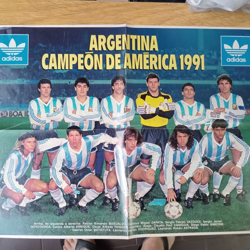 Poster Argentina Campeon Copa America 1991 El Grafico 