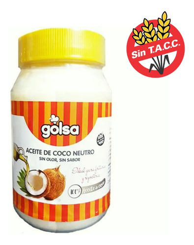 Aceite De Coco Neutro. 450g. Golsa
