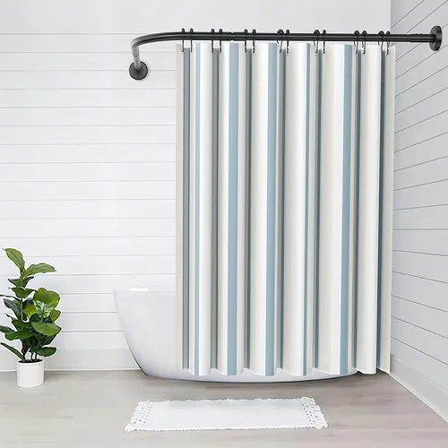 Tubo Para Cortina De Baño En Escuadra Ajustable 80cmx100cm Color Negro