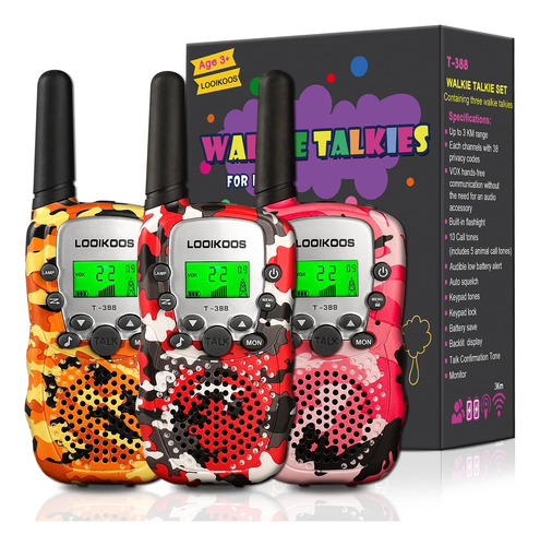 Looikoos Walkie Talkies Para Nios, 1.9mi De Largo Alcance De