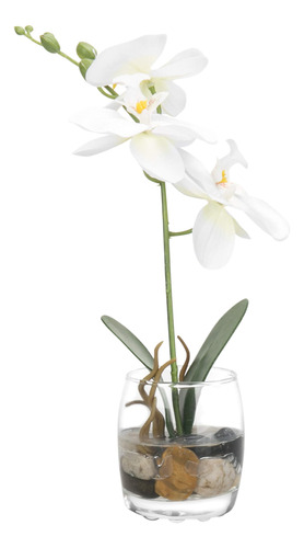 Orquidea Artificial Phalaenopsis Seda Blanca Sintetica 12 