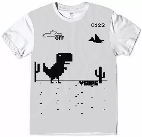 Camiseta Jogo Dinossauro Google Gola c/ Elastano - Unissex