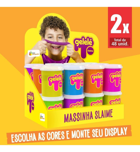 Gelelé Slime Meleca Tradicional Kit 2 Display 48u Pote 152gr