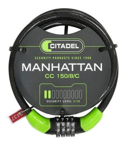 Cadeado Espiral Citadel Com Segrego Manhattan Cc 150/8/c