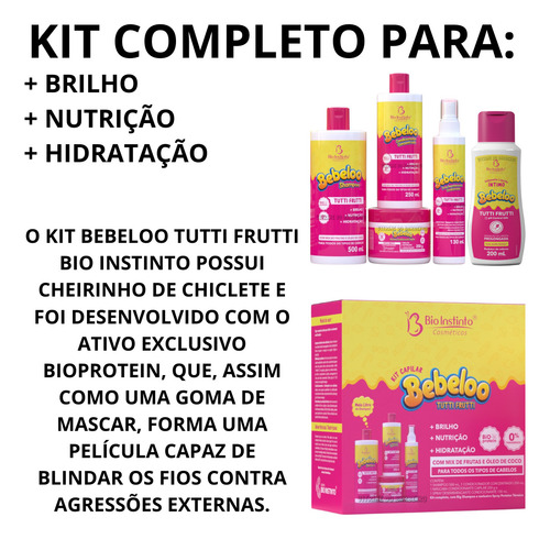 Kit P/ Cabelo Perfumado Sabonete Intimo Bebeloo Tutti Frutti