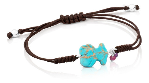 Pulsera Tous New Tibet De Plata, Gemas Y Cordón Color Negro