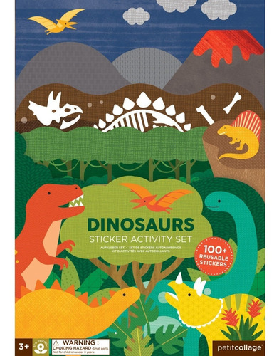 Juego Tipo Álbum De Actividades Con Stickers Para Niños Dino