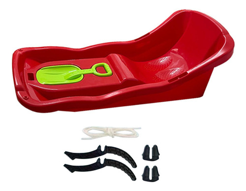 Trineo De Nieve De 92 Cm, Trineo Deslizante De Césped, Rojo