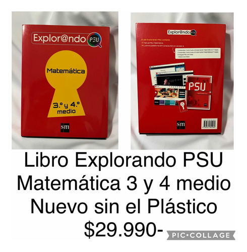 Libro Sm Explorando Psu Matemática 3 Y 4 Medio Usado (Usado)