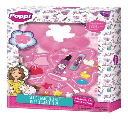 Set De Maquillaje Infantil Poppi Desplegable Flor Pc