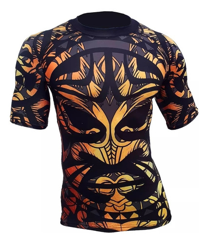 Rashguard Lycra Fight Effect Maori Nogi Bjj Kick Mma