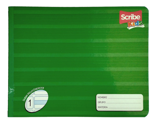 Cuaderno Italiano Scribe 100 H Doble Raya Especial Cosido Pz Color Verde Oscuro