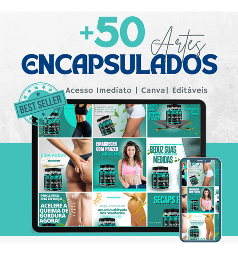 Pacote Plr +50 Artes De Encapsulados Para Redes Sociais