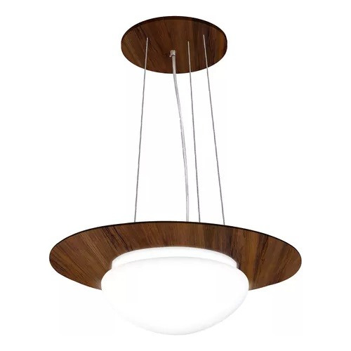 Pendente De Madeira Saturno Vidro Oval 45 Cm Novo Btb