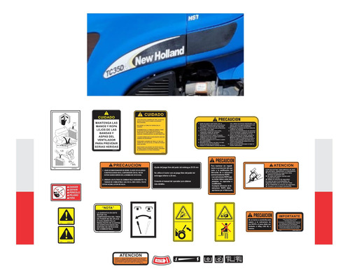Calcomanías Para Tractor Agrícola Tc35 4wd En Español