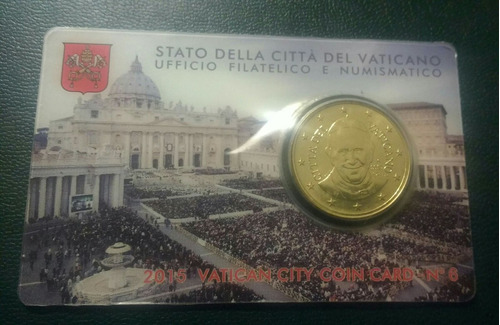 Blister Moneda 50 Ctvs Vaticano Euro Papa Francisco 2015.