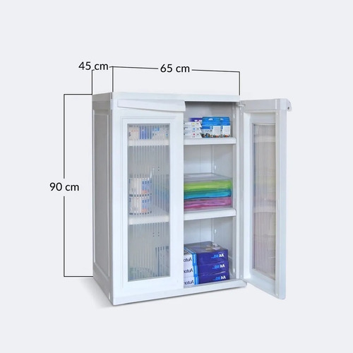 Imagen 2 de 3 de Armario Organizador 90cm Colombraro Plástico Puertas Transp.