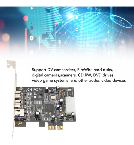Zz Tarjeta Pci Express Firewire 2 1394b Interfaz 1 1394a