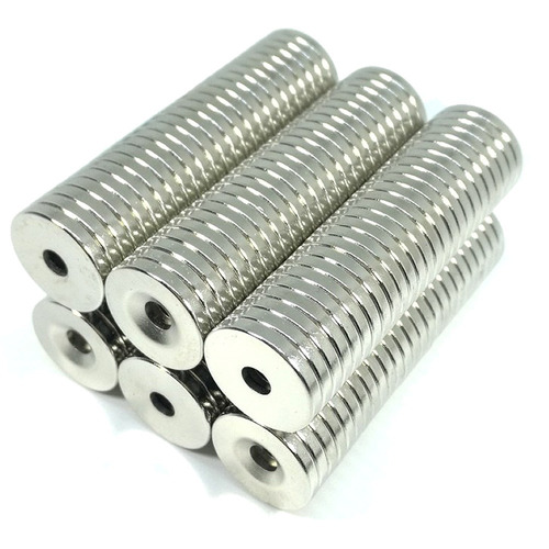 10pcs Imã De Neodimio Disco 20x3 - 20mm X 3mm Com Furo - N35