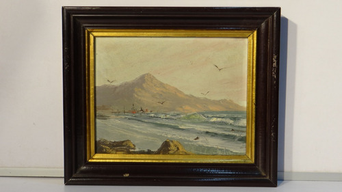 Cuadro Pintura Antigua, Marina Gaviotas De Mar