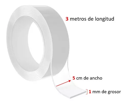 Nano tape - cintas doble faz transparentes 3cm 1mm de 3metros