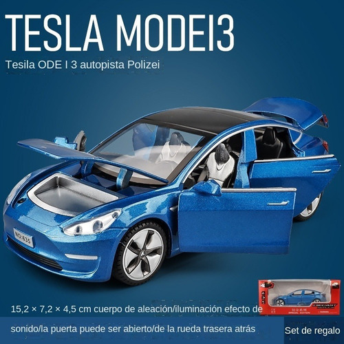 Fwefww Tesla Model3 Coche Modelo Aleación Playmobil 1:32