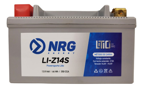 Bateria Moto li-z14s litio nrg ytz10/ytx12/ytz12/ytx14/ytz14