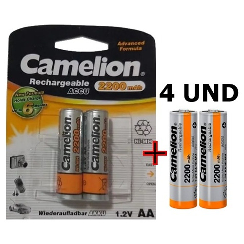  Pila Recargable  2200 Mah  M. Camelion De 1,2 Voltios C/u