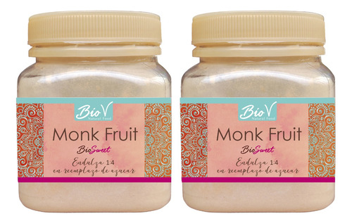 Pack 2 Monk Fruit, Endulzante 100% Natural 60gr