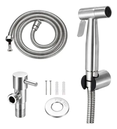Ducha Higiênica 1/4 Volta 304 Inox Mangueira De Aço Inox