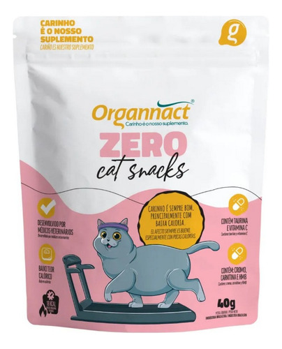 Petisco Gatos Zero Cat Snacks 40g Organnact