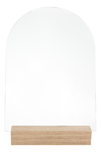 Espejo Noruega Superior Circular Base Madera Marco Agua