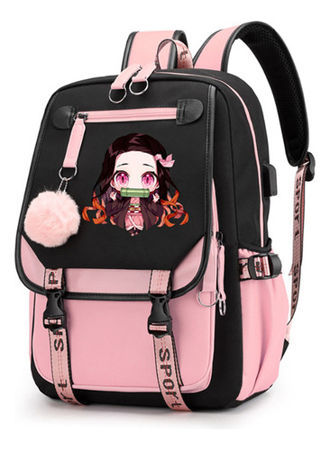 Demon Slayer Nezuko Mochilas Estampadas De Anime De Cubierta